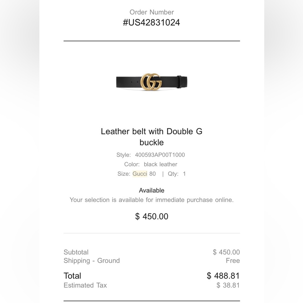 Gucci belt authentic - Picture 4 of 4